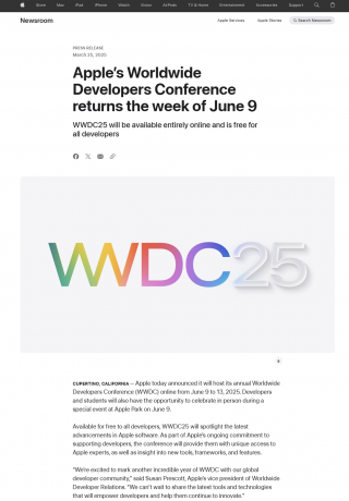 蘋果WWDC25將發布iOS 19等全新系統 蘋果WWDC25將發布iOS 19等全新系統